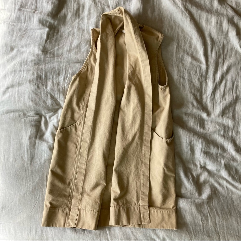 Elizabeth Suzann Clyde Vest Khaki Cotton Canvas